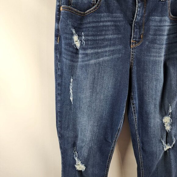 Melissa McCarthy Jeans Womens Plus 16W Blue Distressed Skinny Jeans - Picture 6 of 12